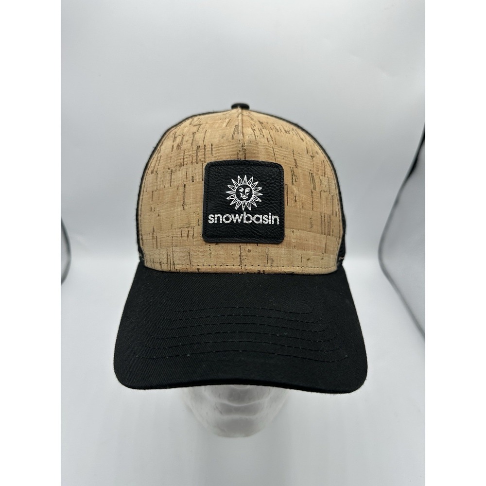 Snowbasin Resort Trucker Hat Cork Front Black Mesh Snapback Cap Sportswear